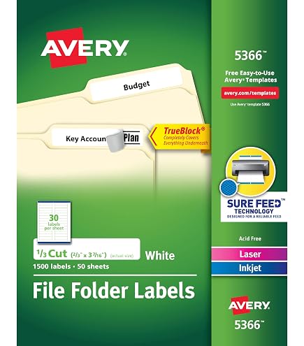 Amazon.com : AVERY AVE5366 - Permanent Self-Adhesive Laser/Inkjet